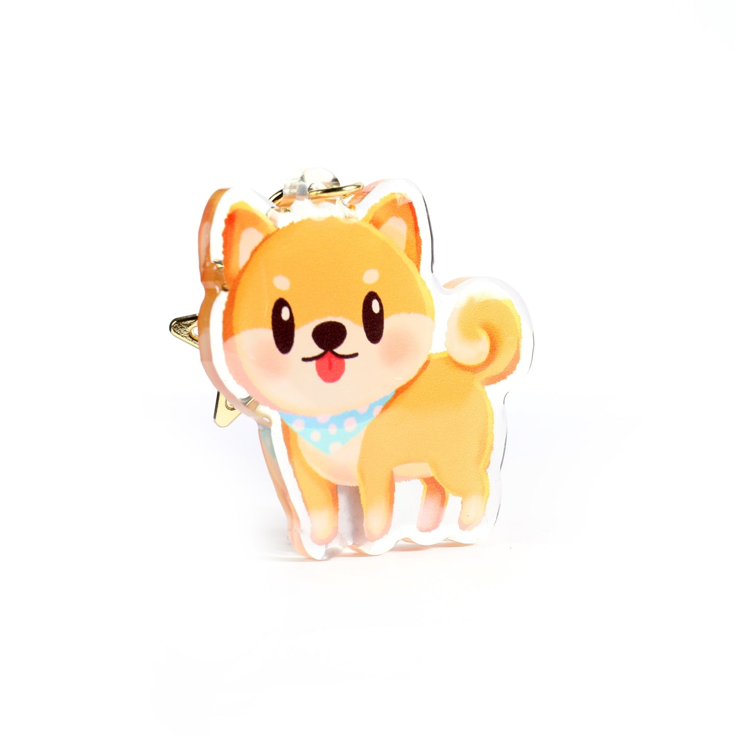 Brown Shiba Inu Dog Clear Acrylic Keychain