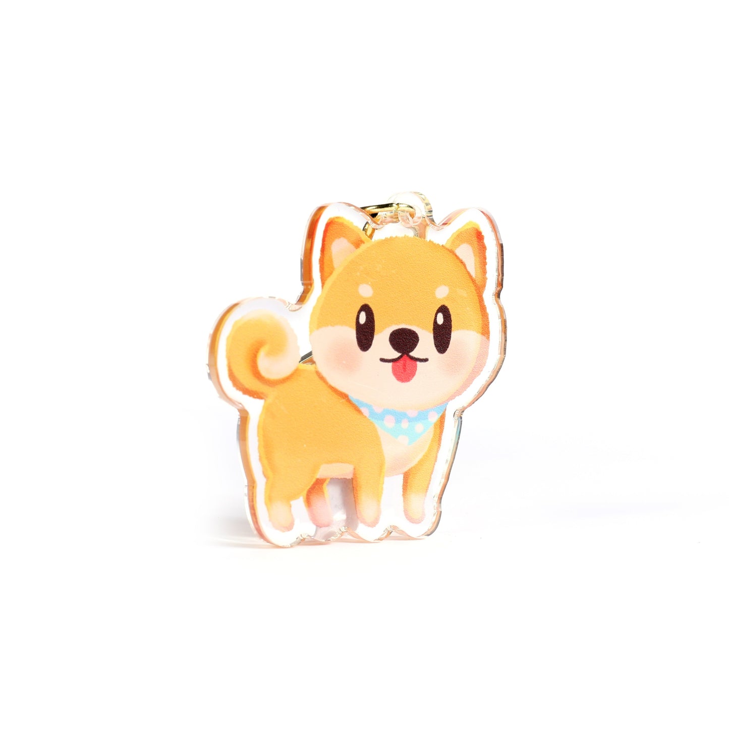 Brown Shiba Inu Dog Clear Acrylic Keychain