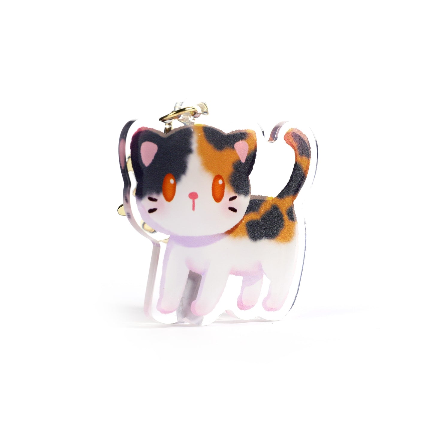 Calico Cat Clear Acrylic Keychain