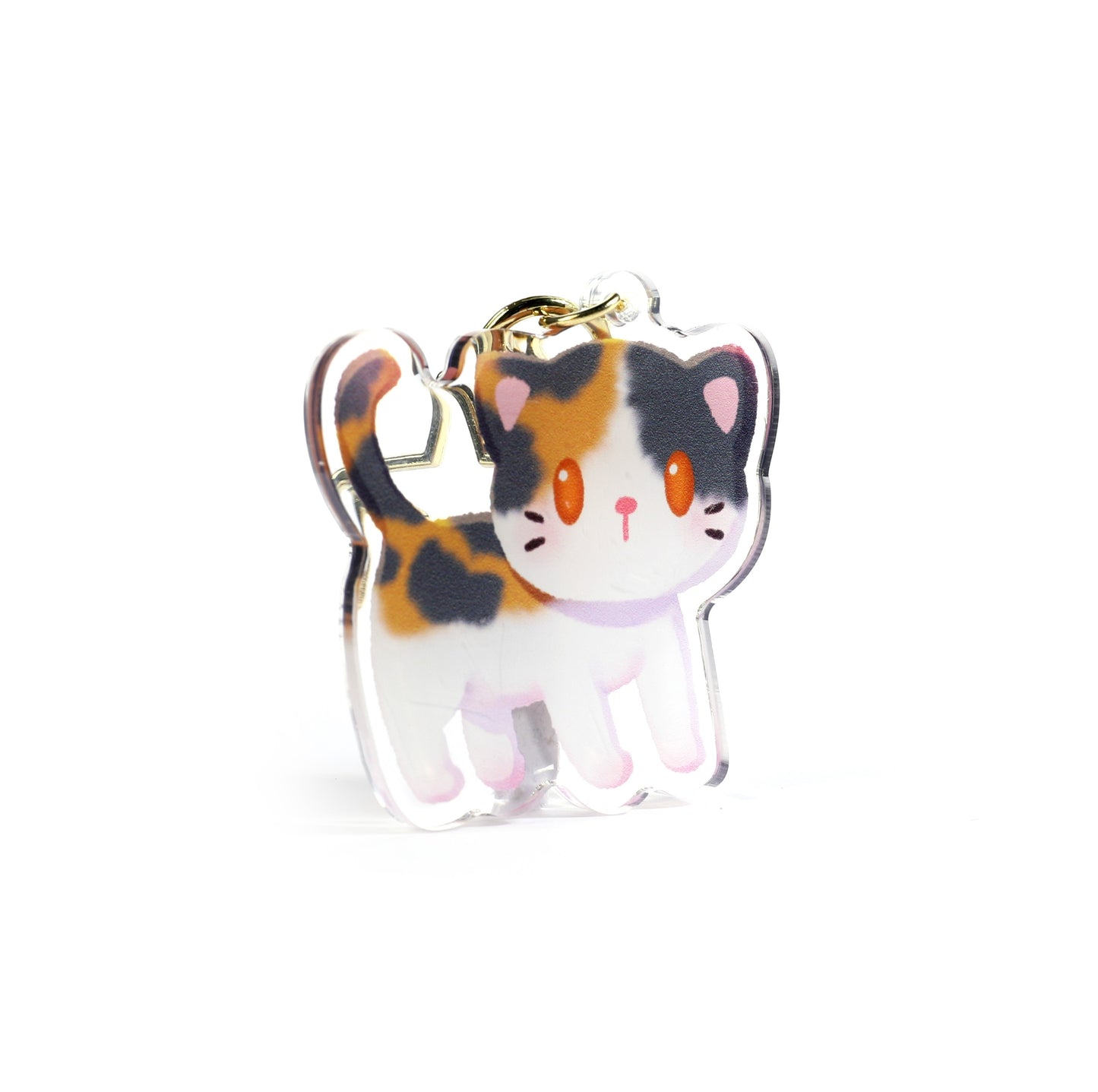 Calico Cat Clear Acrylic Keychain