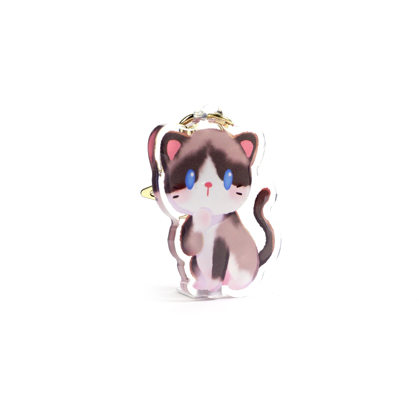 Snowshoe Cat Clear Acrylic Keychain