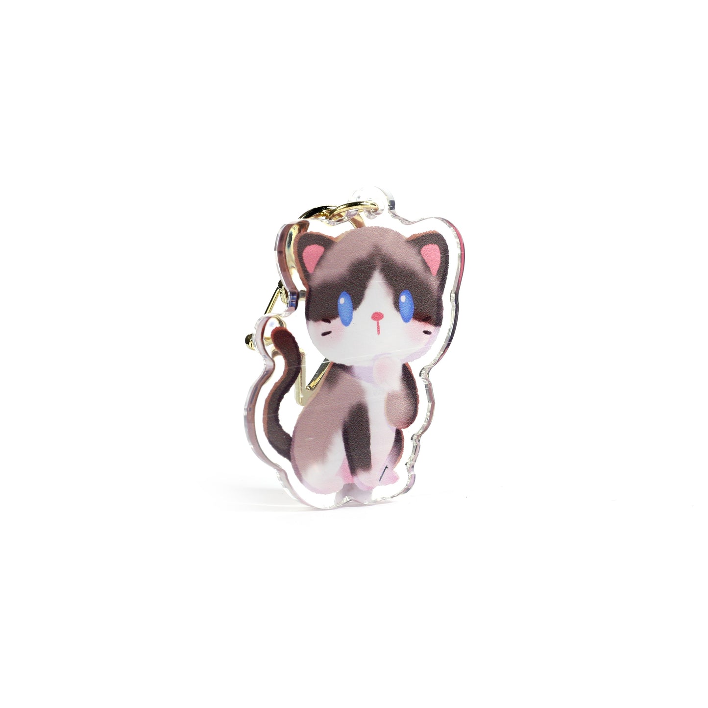 Snowshoe Cat Clear Acrylic Keychain