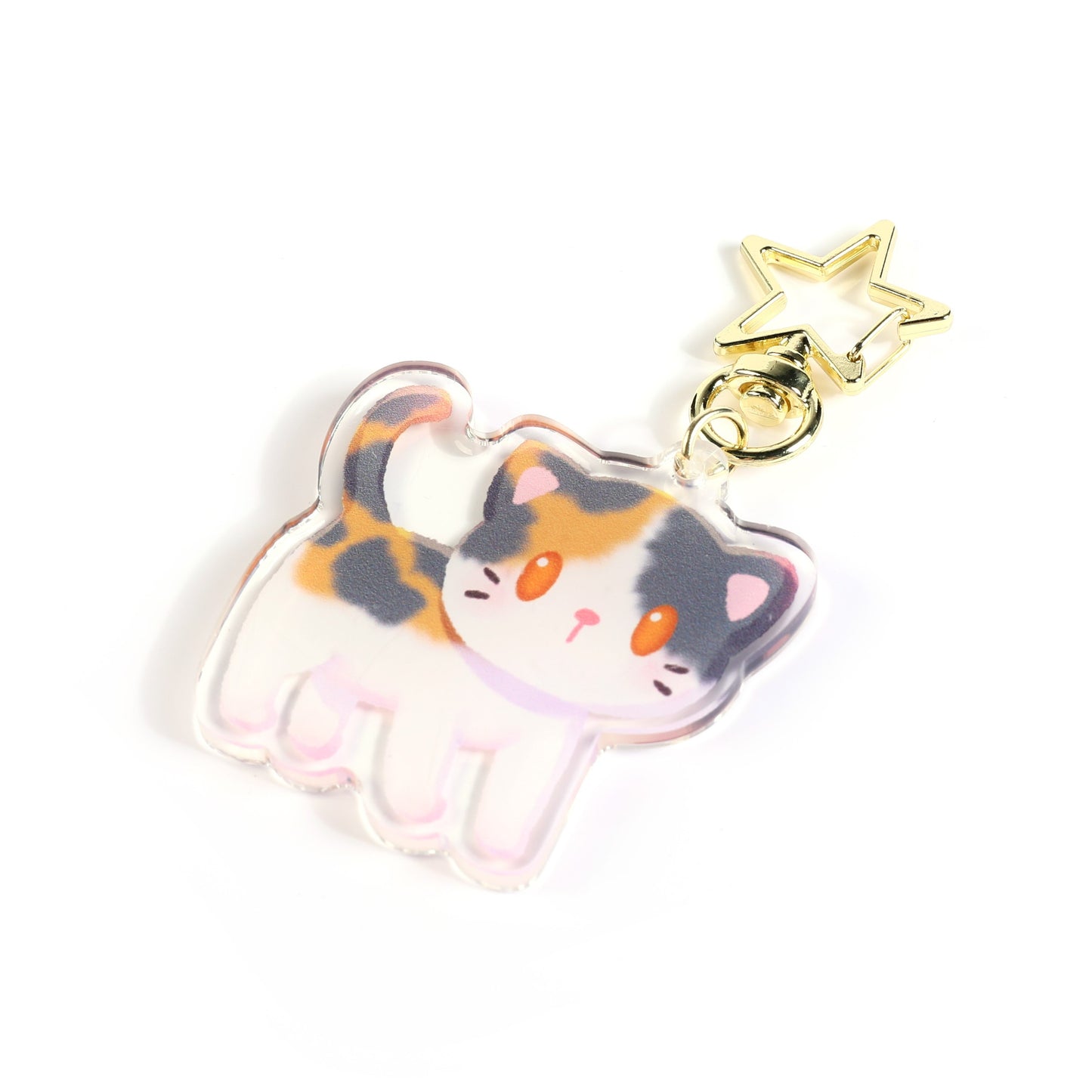 Calico Cat Clear Acrylic Keychain