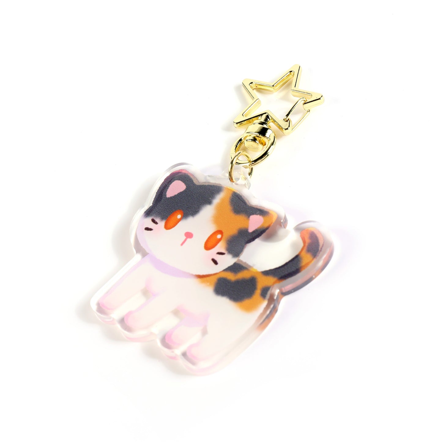Calico Cat Clear Acrylic Keychain