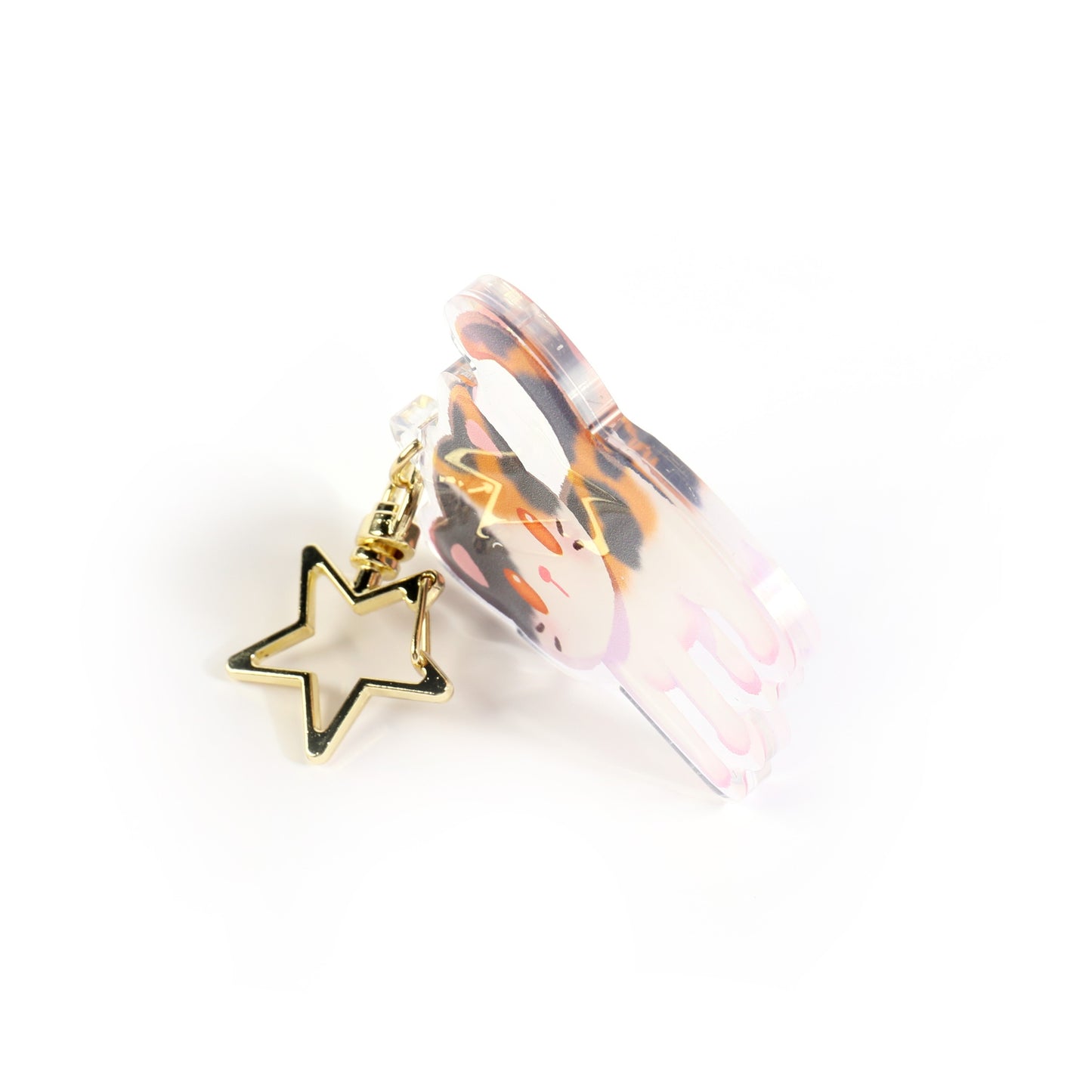 Calico Cat Clear Acrylic Keychain