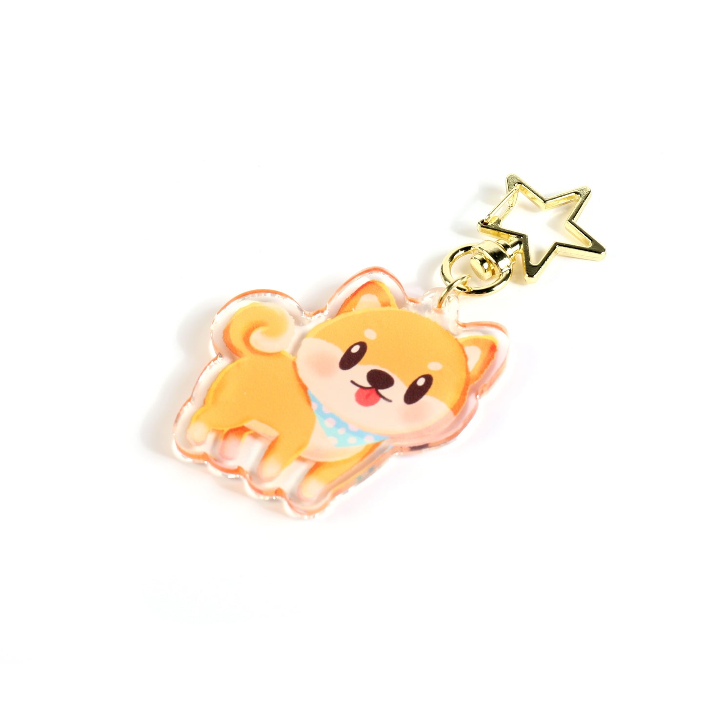 Brown Shiba Inu Dog Clear Acrylic Keychain