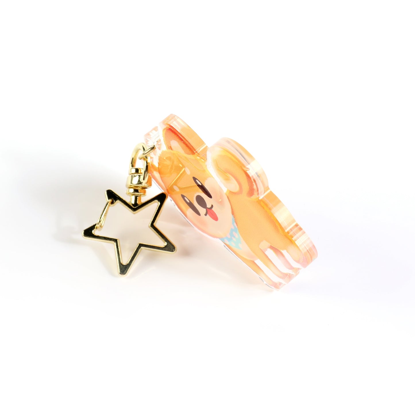 Brown Shiba Inu Dog Clear Acrylic Keychain