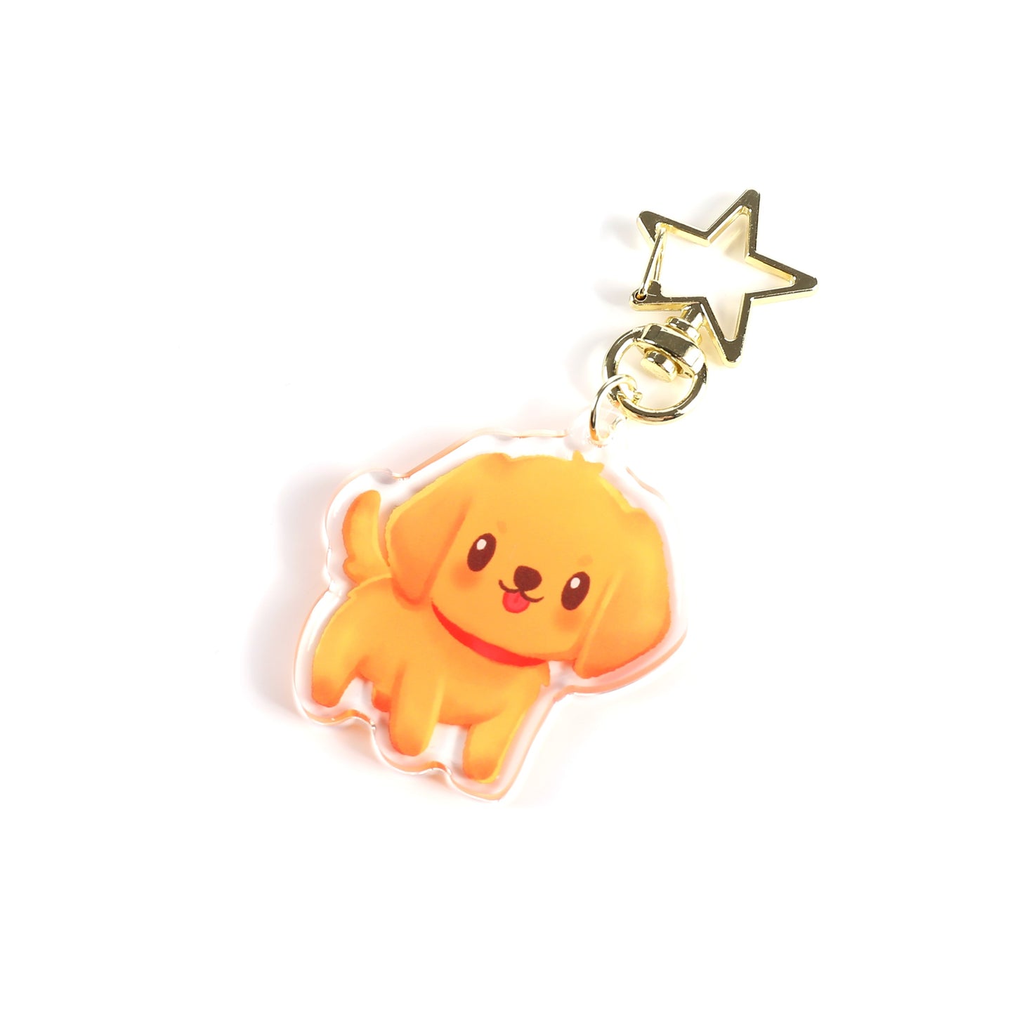 Golden Retriever Dog Clear Acrylic Keychain