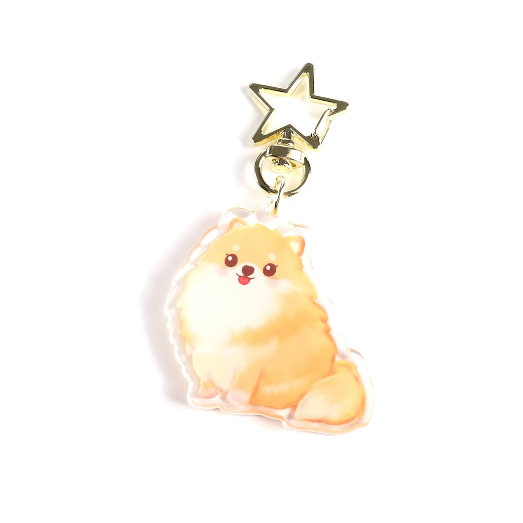 Pomeranian Dog Clear Acrylic Keychain