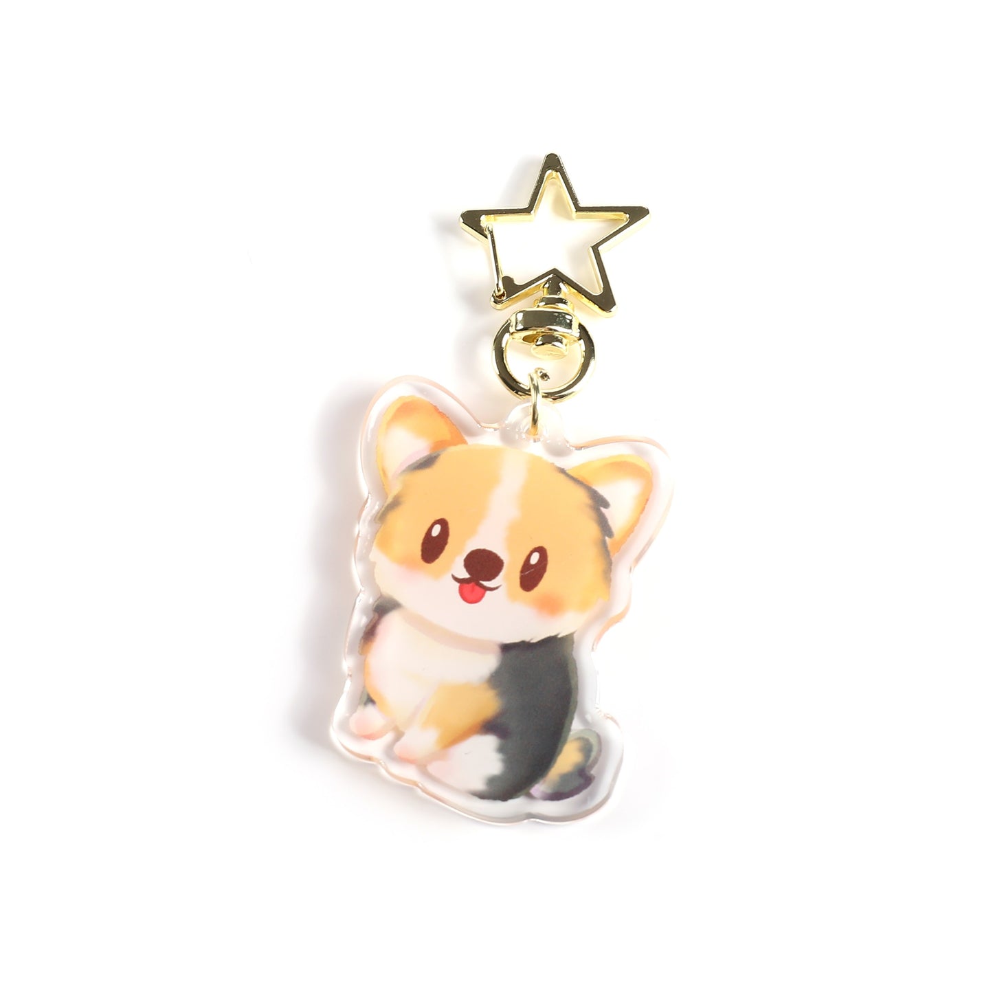 Tri-Color Corgi Dog Clear Acrylic Keychain