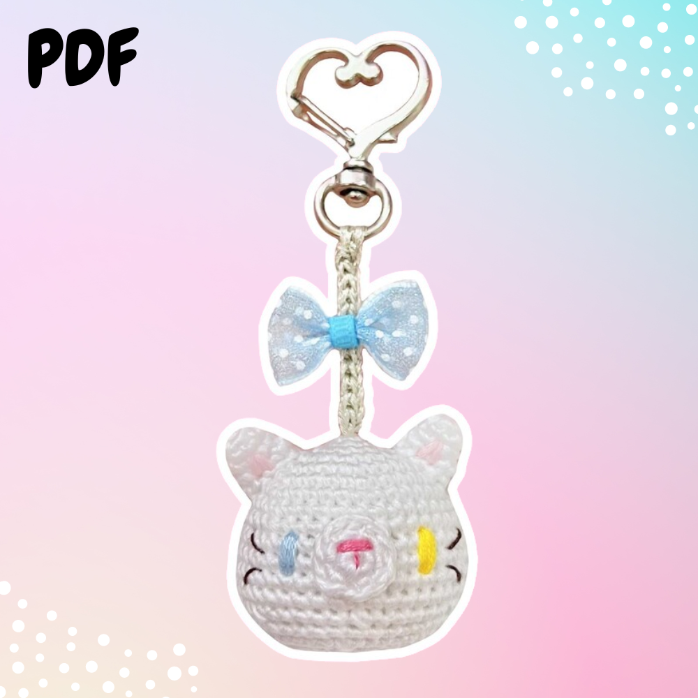 White Cat Keychain Pattern