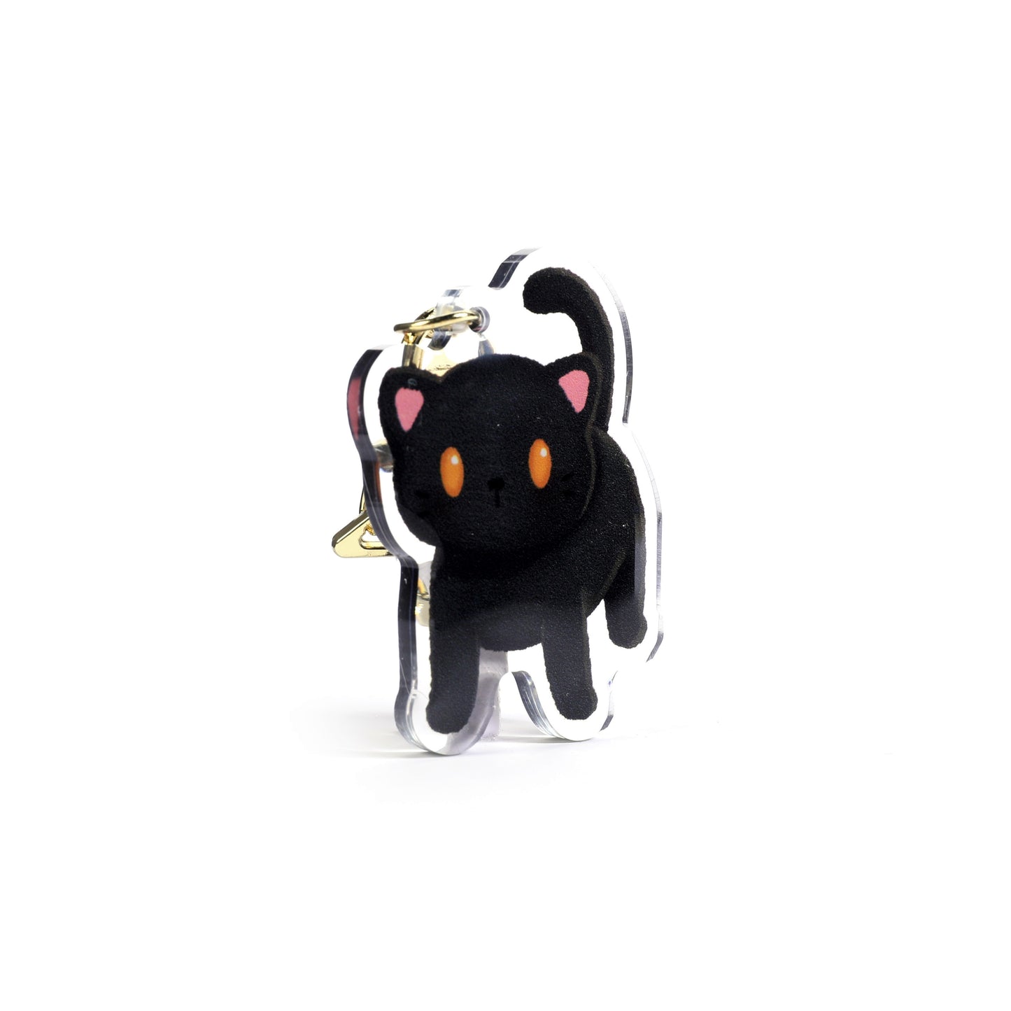 Black Cat Clear Acrylic Keychain