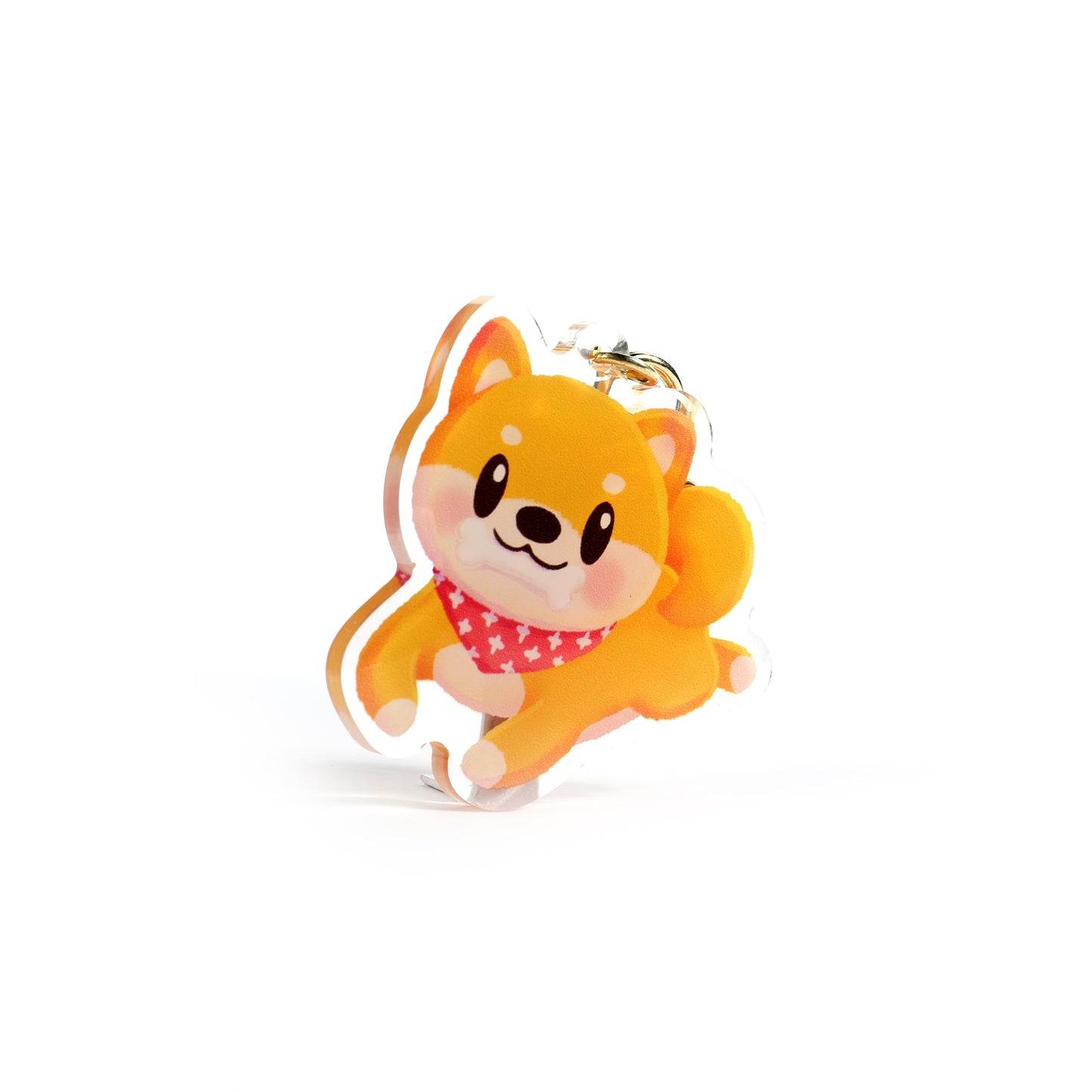 Golden Shiba Inu Dog Clear Acrylic Keychain