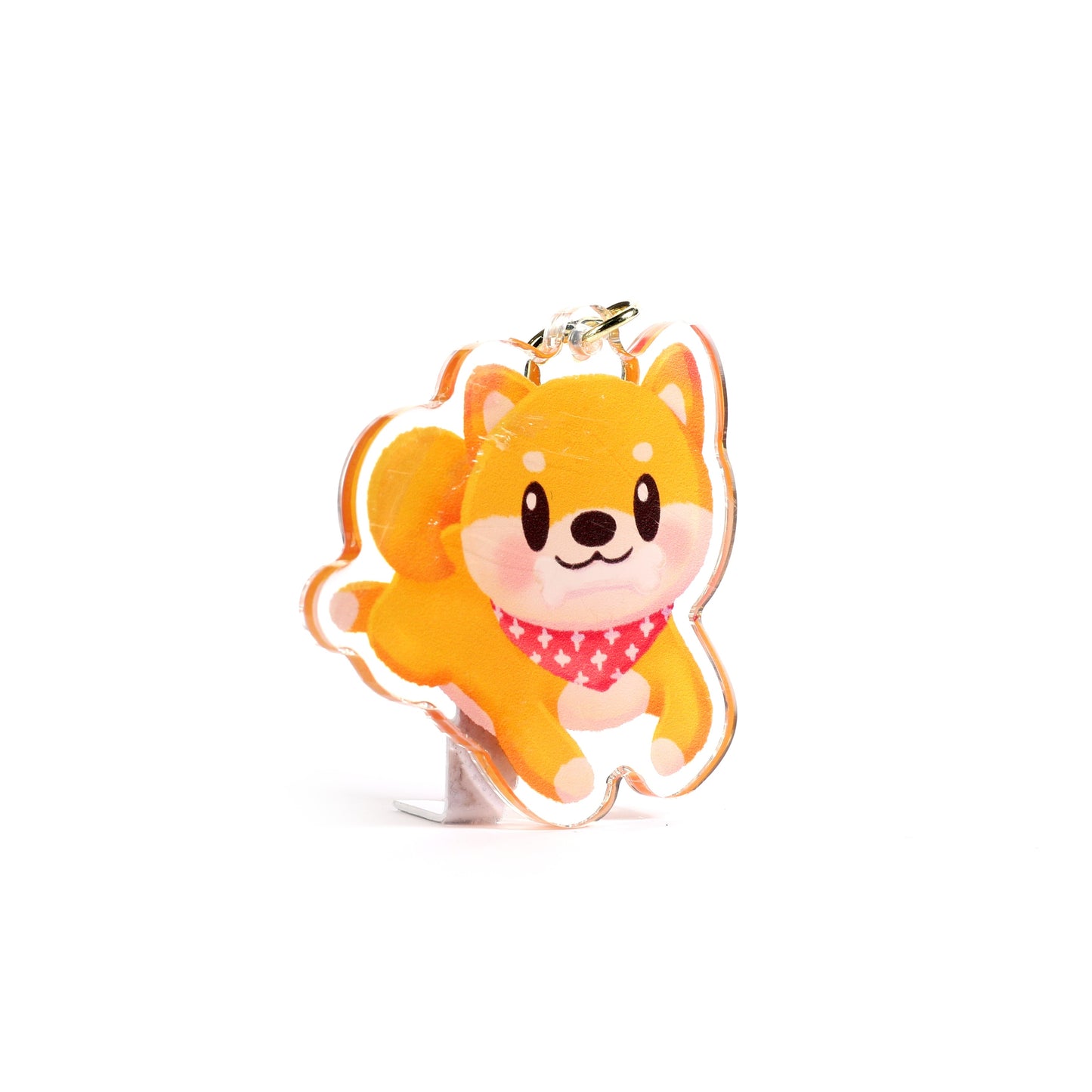 Golden Shiba Inu Dog Clear Acrylic Keychain