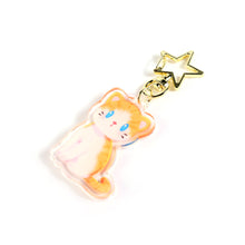 Load image into Gallery viewer, Orange White Tabby Cat Clear Acrylic Keychain

