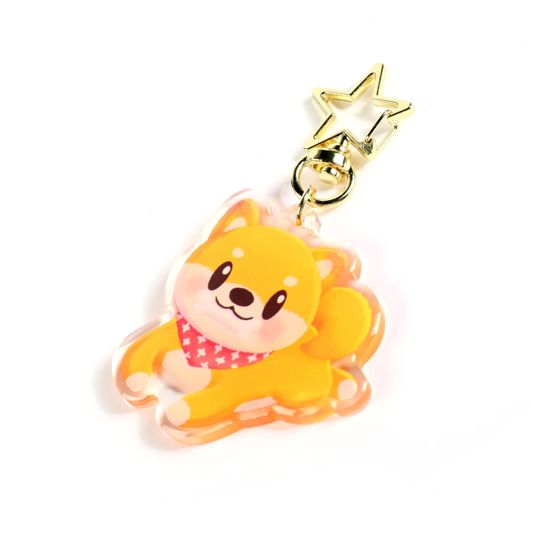 Golden Shiba Inu Dog Clear Acrylic Keychain
