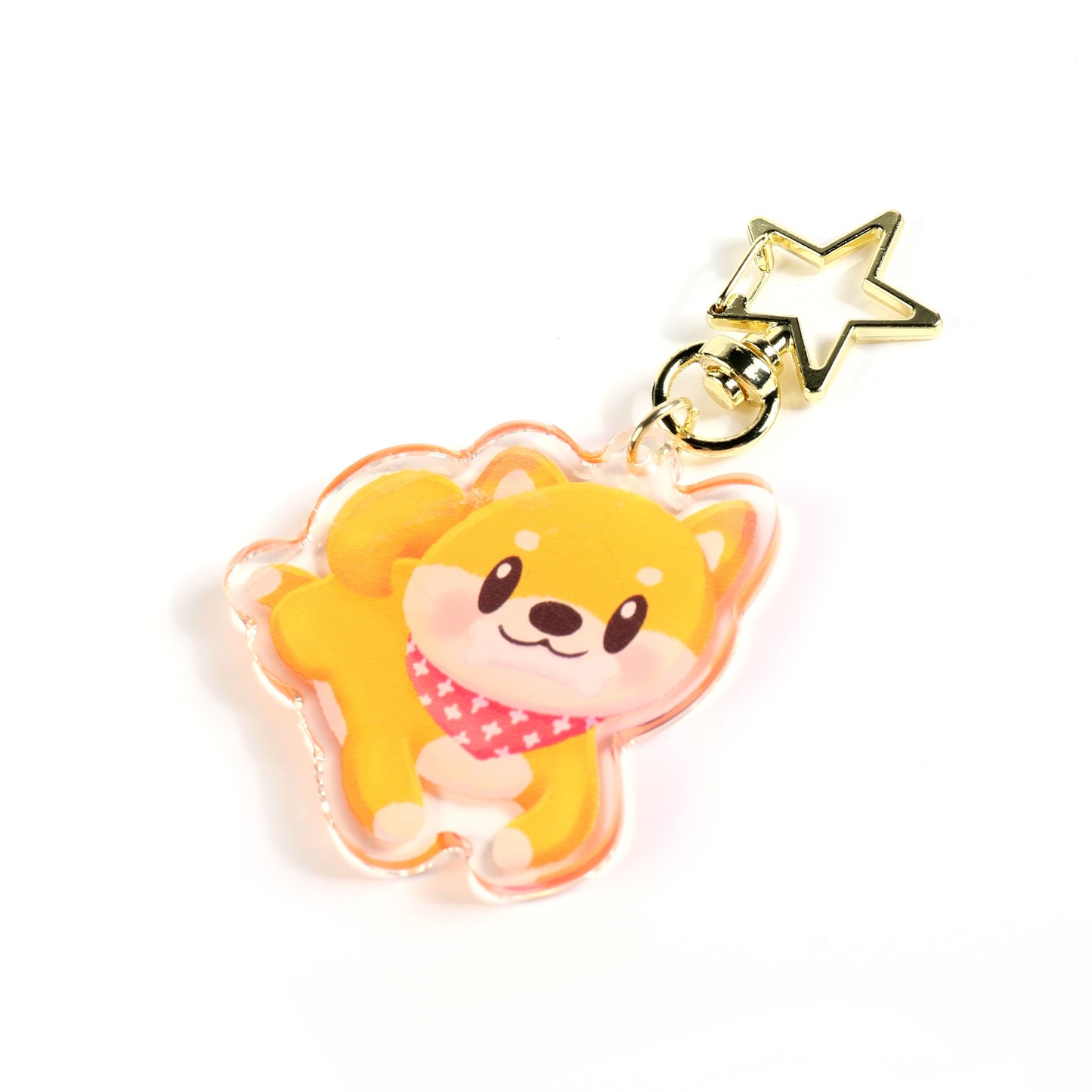 Golden Shiba Inu Dog Clear Acrylic Keychain