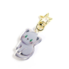 Load image into Gallery viewer, Russian Blue Cat Clear Acrylic Keychain
