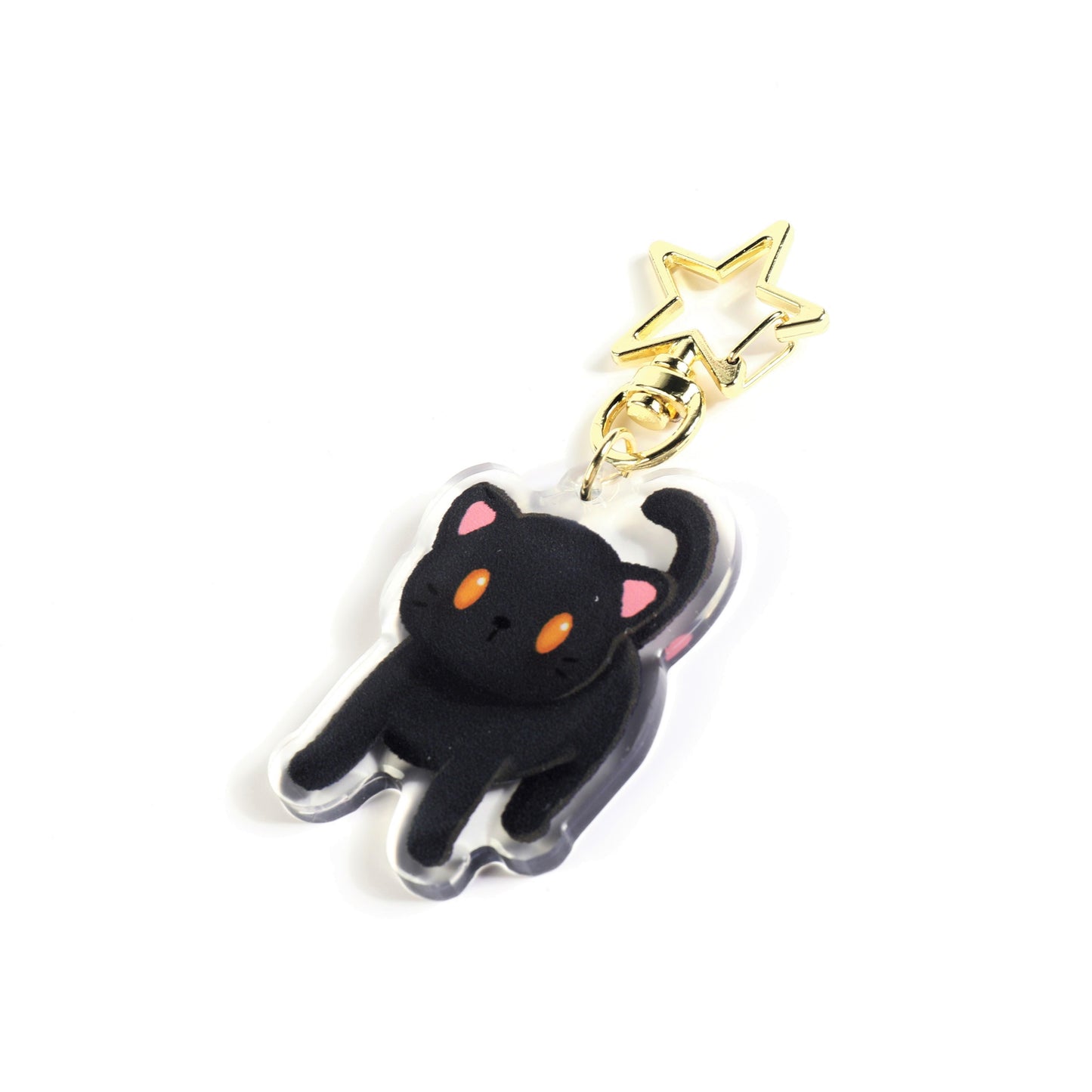 Black Cat Clear Acrylic Keychain