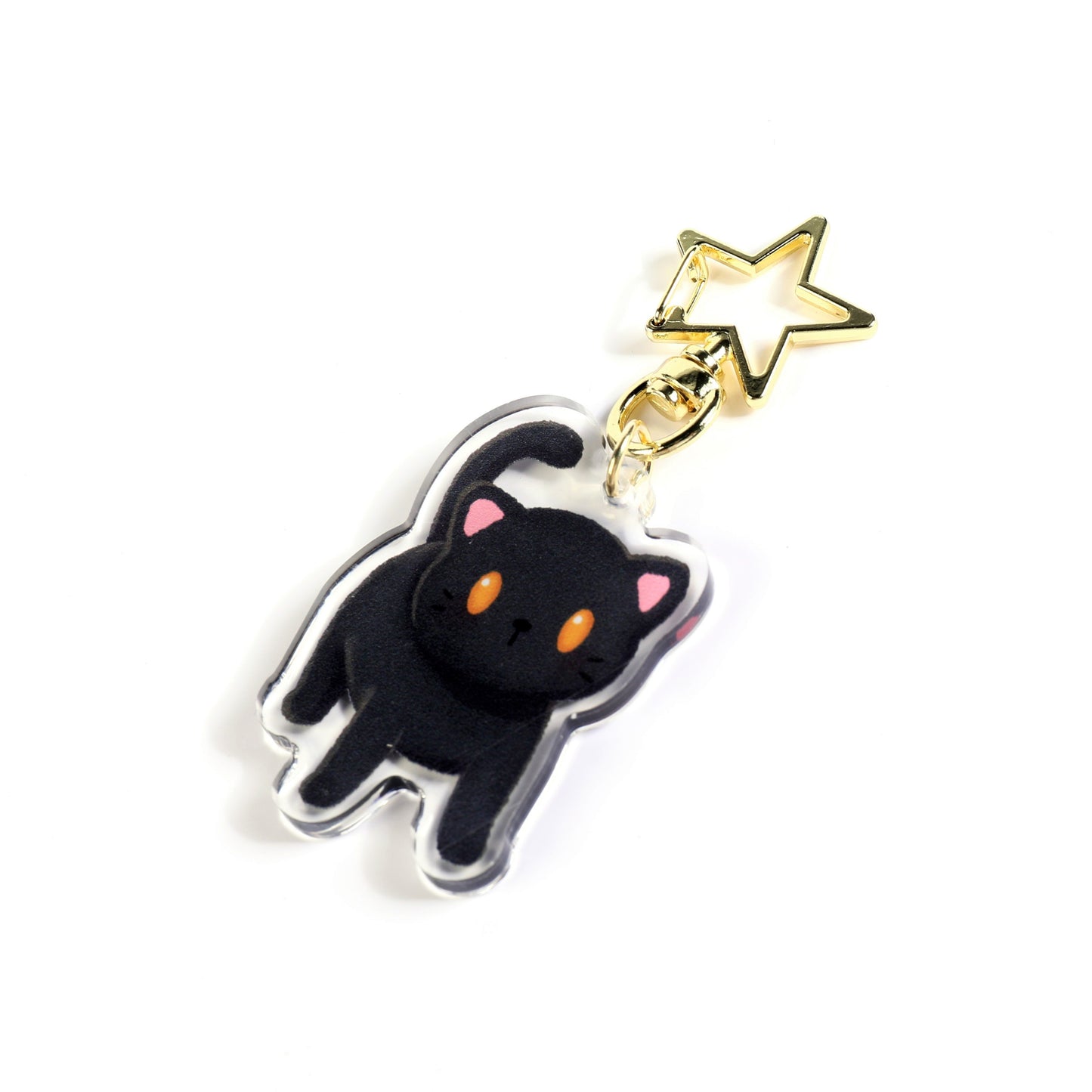 Black Cat Clear Acrylic Keychain