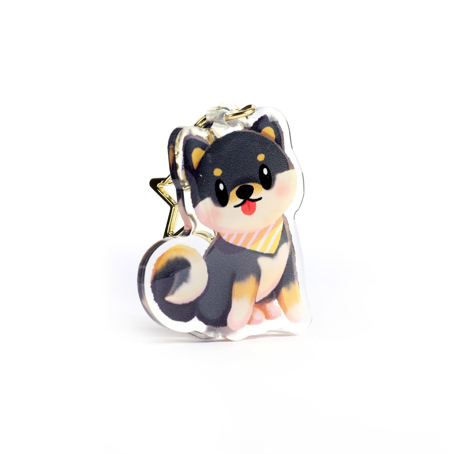 Black Shiba Inu Dog Clear Acrylic Keychain