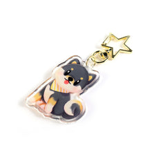 Load image into Gallery viewer, Black Shiba Inu Dog Clear Acrylic Keychain
