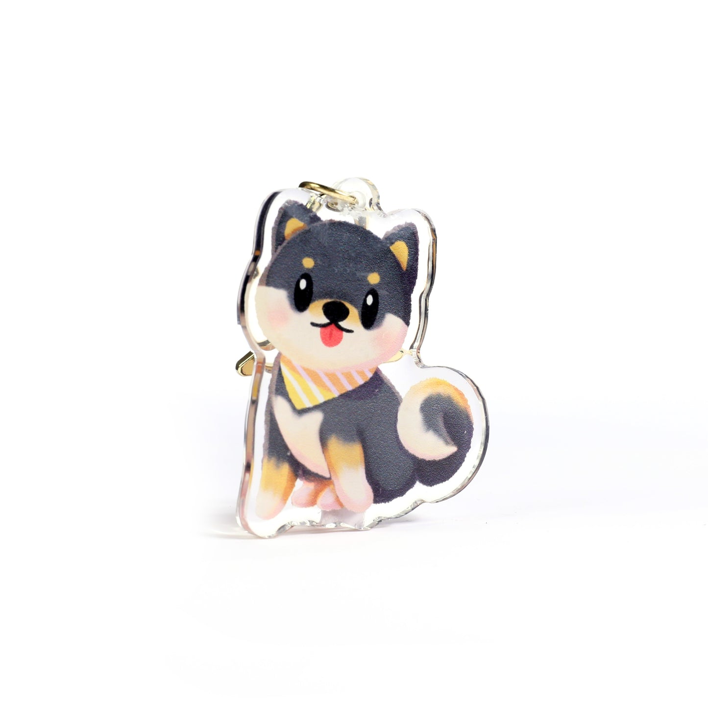 Black Shiba Inu Dog Clear Acrylic Keychain