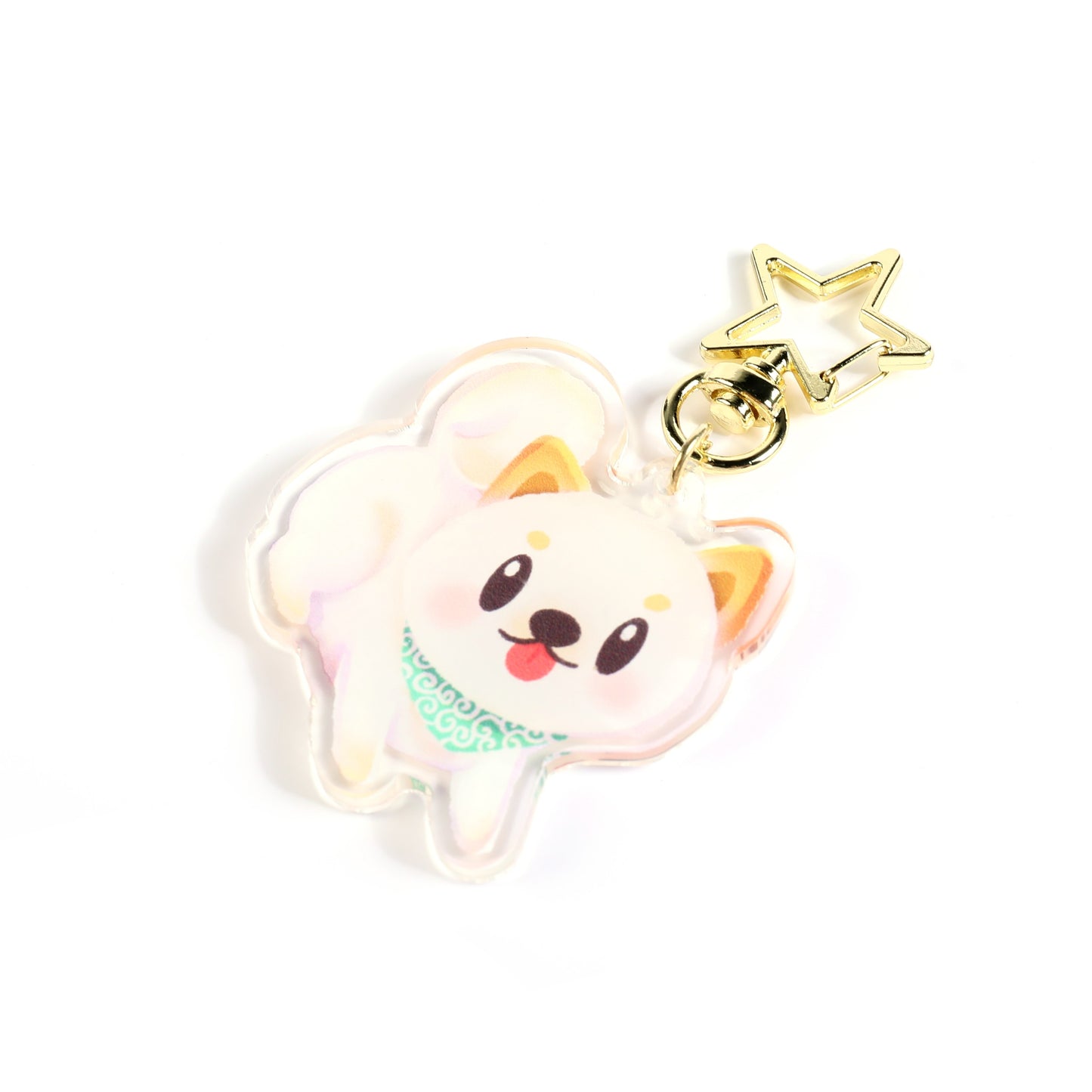 White Shiba Inu Dog Clear Acrylic Keychain