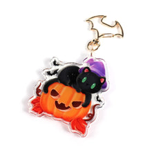 Load image into Gallery viewer, Black Cat Witch Clear Acrylic Keychain

