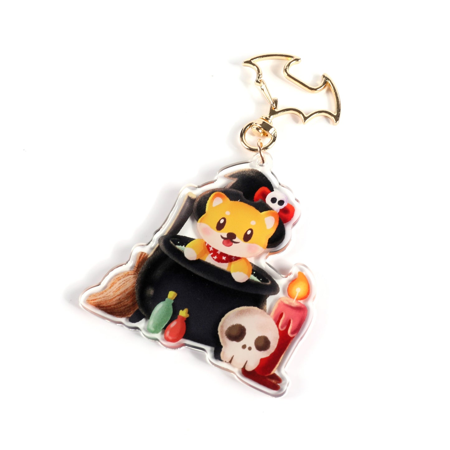 Shiba Inu Dog Wizard Clear Acrylic Keychain