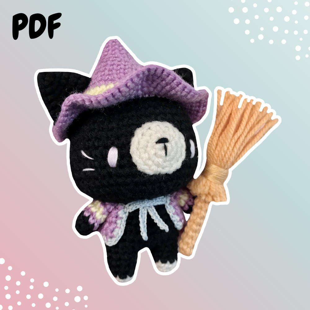 Kuro the Cat Wizard Pattern