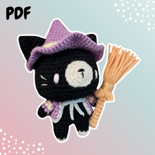 Load image into Gallery viewer, Kuro the Cat Wizard Pattern
